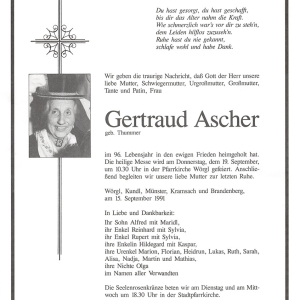 Ascher Gertrud Geb. Thummer G